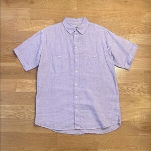 Mauve Button-Down Italian Made Linen Shirt. Hardly warn